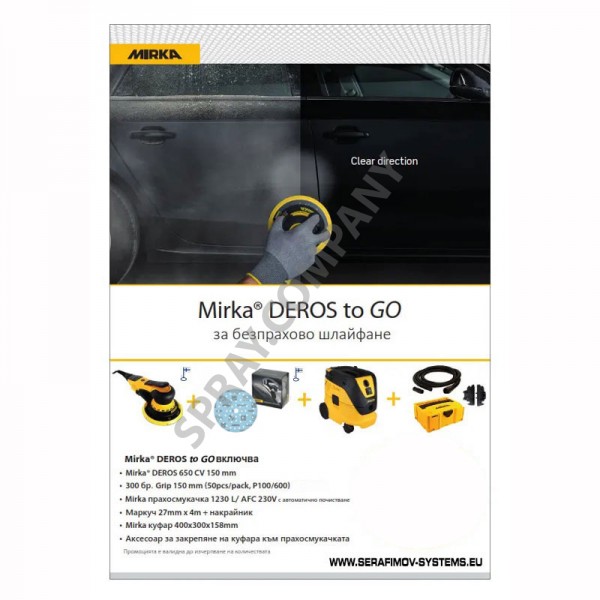Машина за шлайфане Mirka® DEROS и прахосмукачка Mirka® 1230 L / AFC Машина за шлайфане Mirka® DEROS и прахосмукачка Mirka® 1230 L / AFC