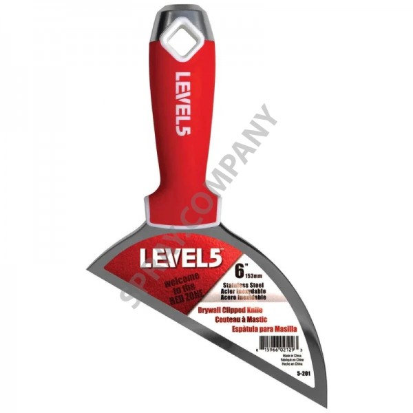 Шпакла LEVEL 5 отрязана с гумирана дръжка  6 '' / 153 mm 5-201