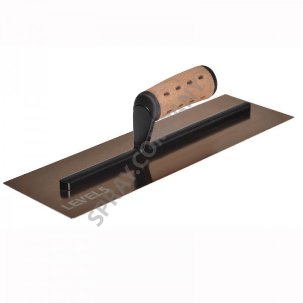 Маламашка LEVEL 5 златна с кожена дръжка - права 14 '' / 36 cm 4-962 Маламашка LEVEL 5 златна с кожена дръжка - права 14 '' / 36 cm 4-962