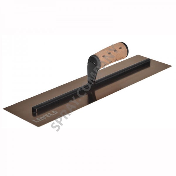 Маламашка LEVEL 5 златна с кожена дръжка - права 18 '' / 46 cm 4-964