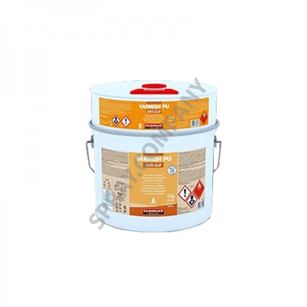 ISOMAT Противоплъзгащ двукомпонентен полиуретанов лак VARNISH-PU ANTI-SLIP 5 kg ISOMAT Противоплъзгащ двукомпонентен полиуретанов лак VARNISH-PU ANTI-SLIP 5 kg