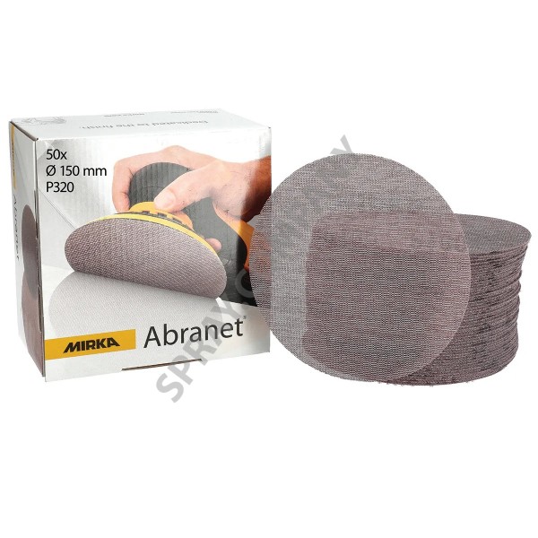 MIRKA Комплект шкурки ABRANET Ø 150 мм, P180, 50 бр. MIRKA Комплект шкурки ABRANET Ø 150 мм, P180, 50 бр.